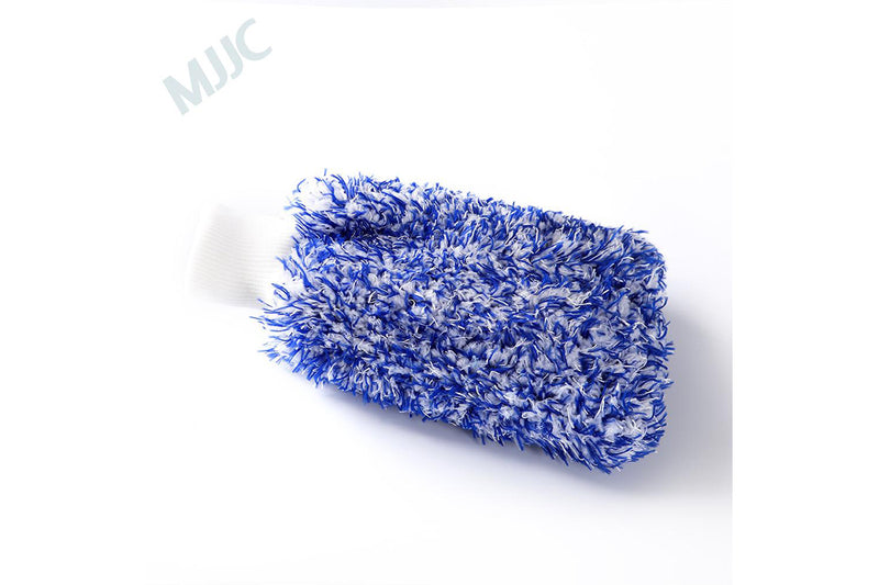 MJJC Microfibre Wash Mitt Blue & White - WASHMITT009BLUE